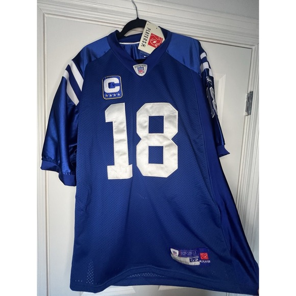 Reebok On Field Indianapolis Colts Captain Sewn Jersey Peyton Manning #18 Sz 52‎